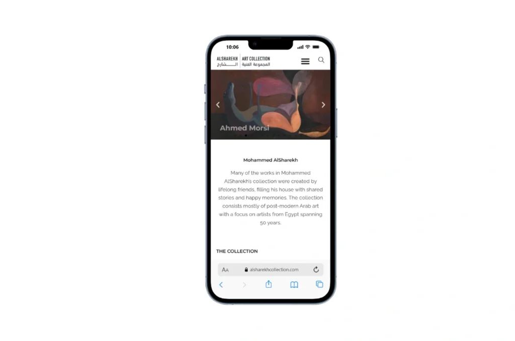 AlSharekh website responsive mobile view design and interface layout
