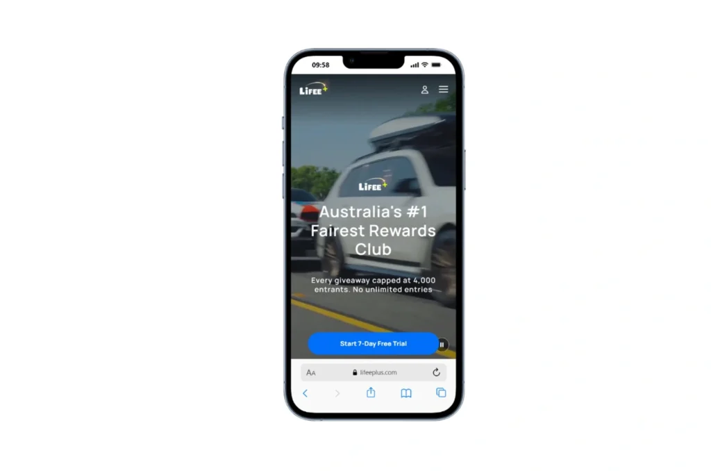 LifeePlus+ website responsive mobile view design and user interface layout